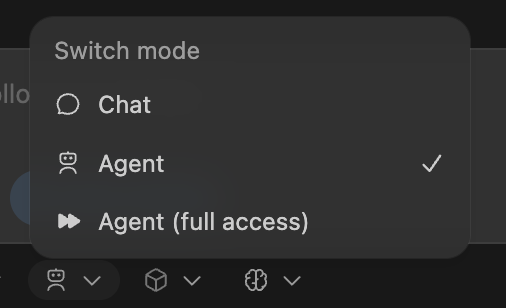 Codex approval mode selector in the IDE extension